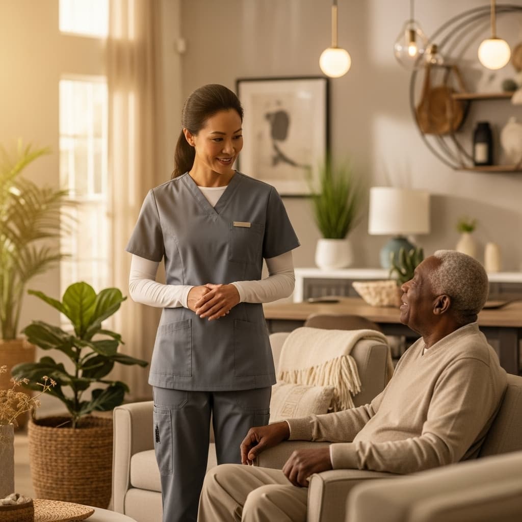 Resident participating in an activity at a Temecula home